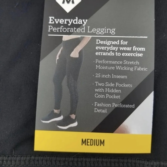 NWT Member's Mark Perforated Leggings Medium Black - Picture 4 of 4